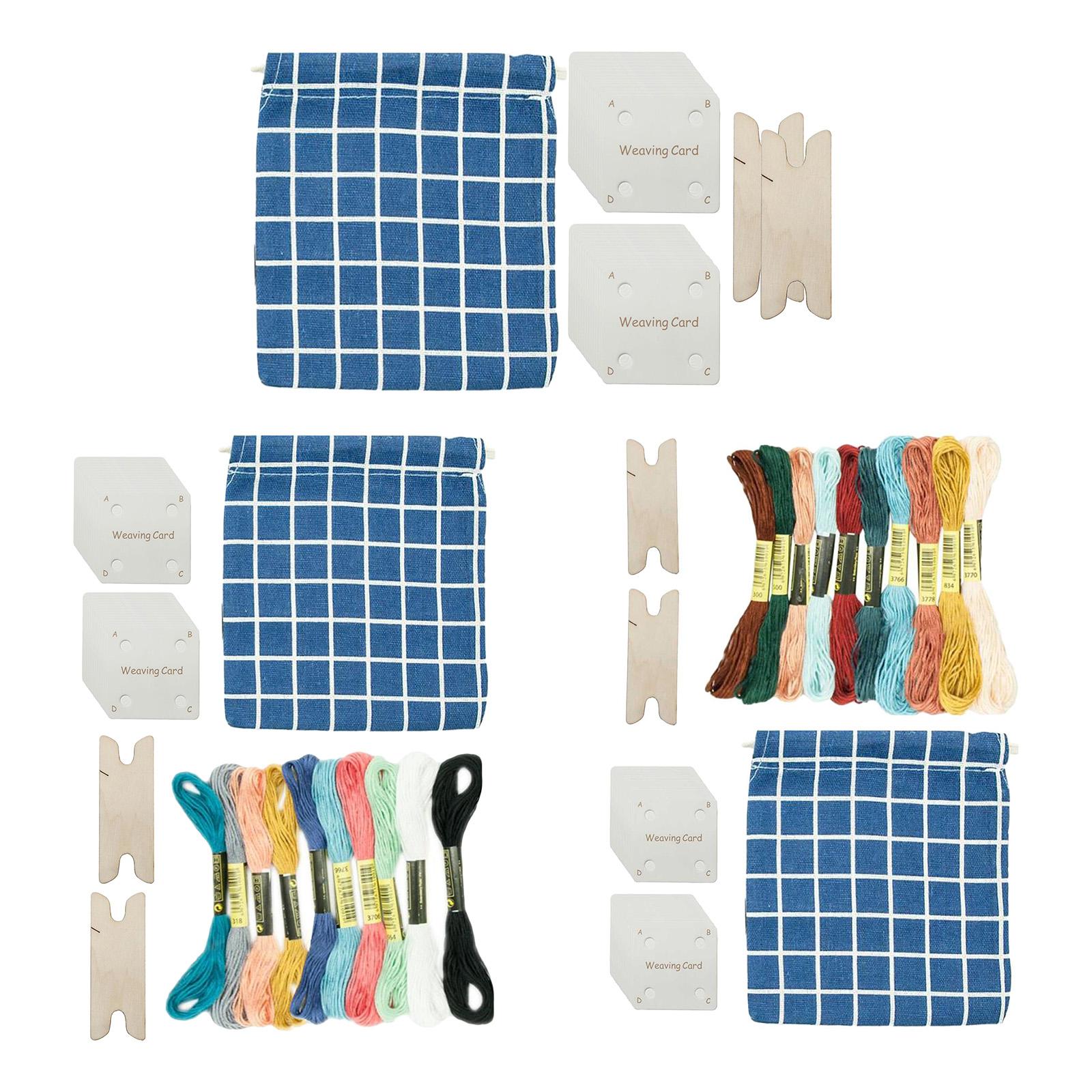 Tablet Weaving Accessories - プラスチック製タブレット織りカードセット、織りツールキット、インクルルームブレスレット製作用アクセサリー、アート＆クラフト用品