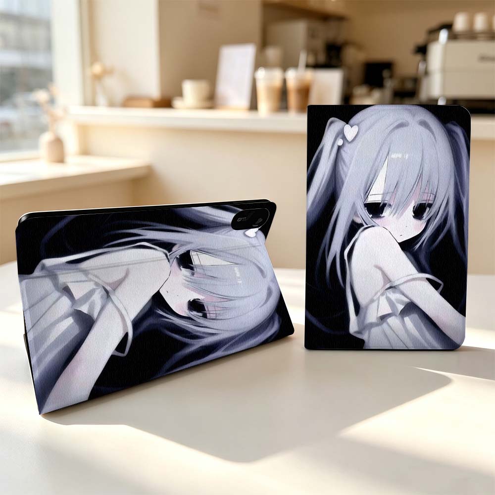 Poco Tablet Accessories - アニメ風のかわいい女の子デザインのタブレットケース。Xiaomi Poco Redmi Pad 8、2、4、5、6、6S、7、7S、SE、Pro Max、14、11、8.7、11.2、12.5インチに対応。ファッション性も兼ね備えています。
