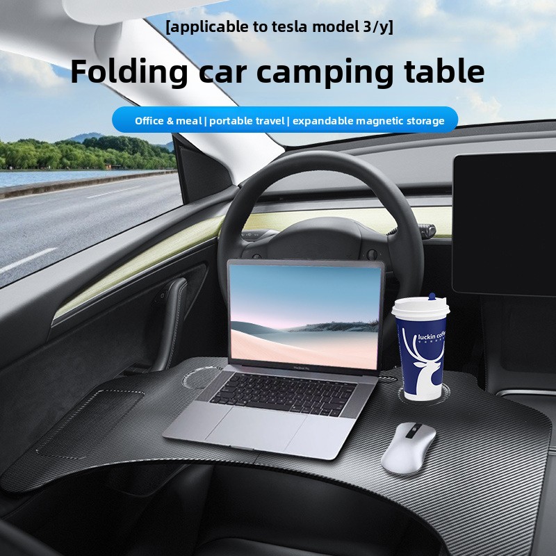 Tesla Tablet Accessories - テスラリフレッシュモデル Y 3 YL 小型デスクマウントスタンドポータブル車タブレットラップトップホルダーユニバーサル自動車インテリアアクセサリー