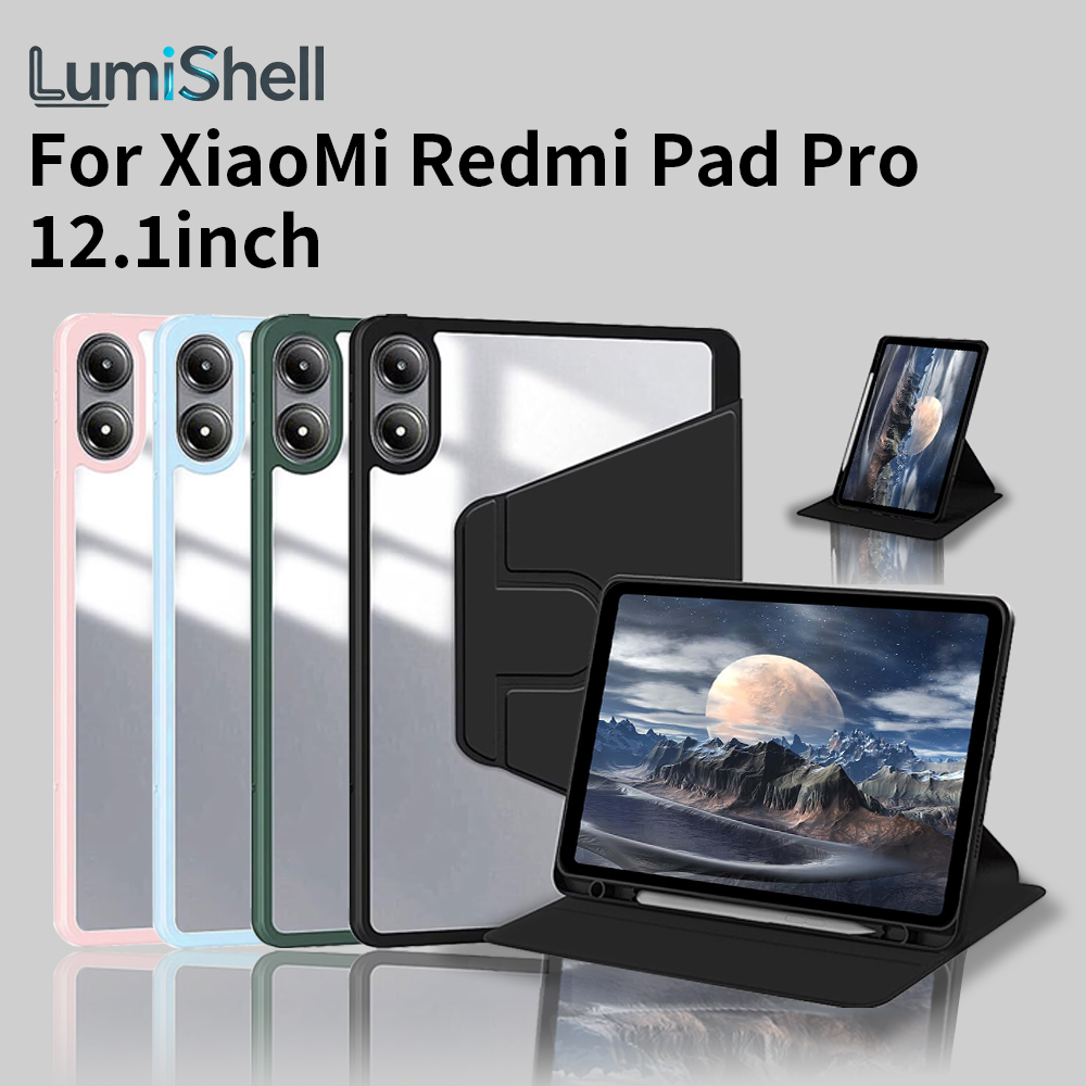 Poco Tablet Accessories - Redmi Pad Pro 12.1インチ用360度回転カバー、ペンホルダー付き、Redmi Pad Pro、Poco