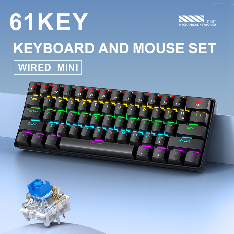 APAYADO K61 ミニメカニカルキーボード、有線、61 - Tablet Accessories Keyboard のレビューと価格