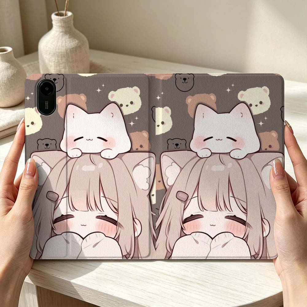 可愛い猫娘柄 Xiaomi Mi 8 7 6 5 Mini  - Poco Tablet Accessories のレビューと価格