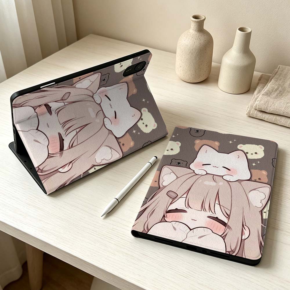 可愛い猫娘柄 Xiaomi Mi 8 7 6 5 Mini  - Poco Tablet Accessories のレビューと価格