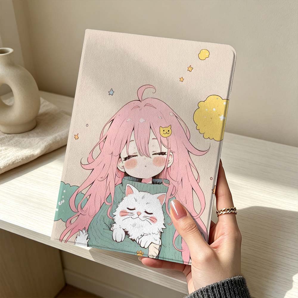 可愛い猫娘柄 Xiaomi Mi 8 7 6 5 Mini  - Poco Tablet Accessories のレビューと価格