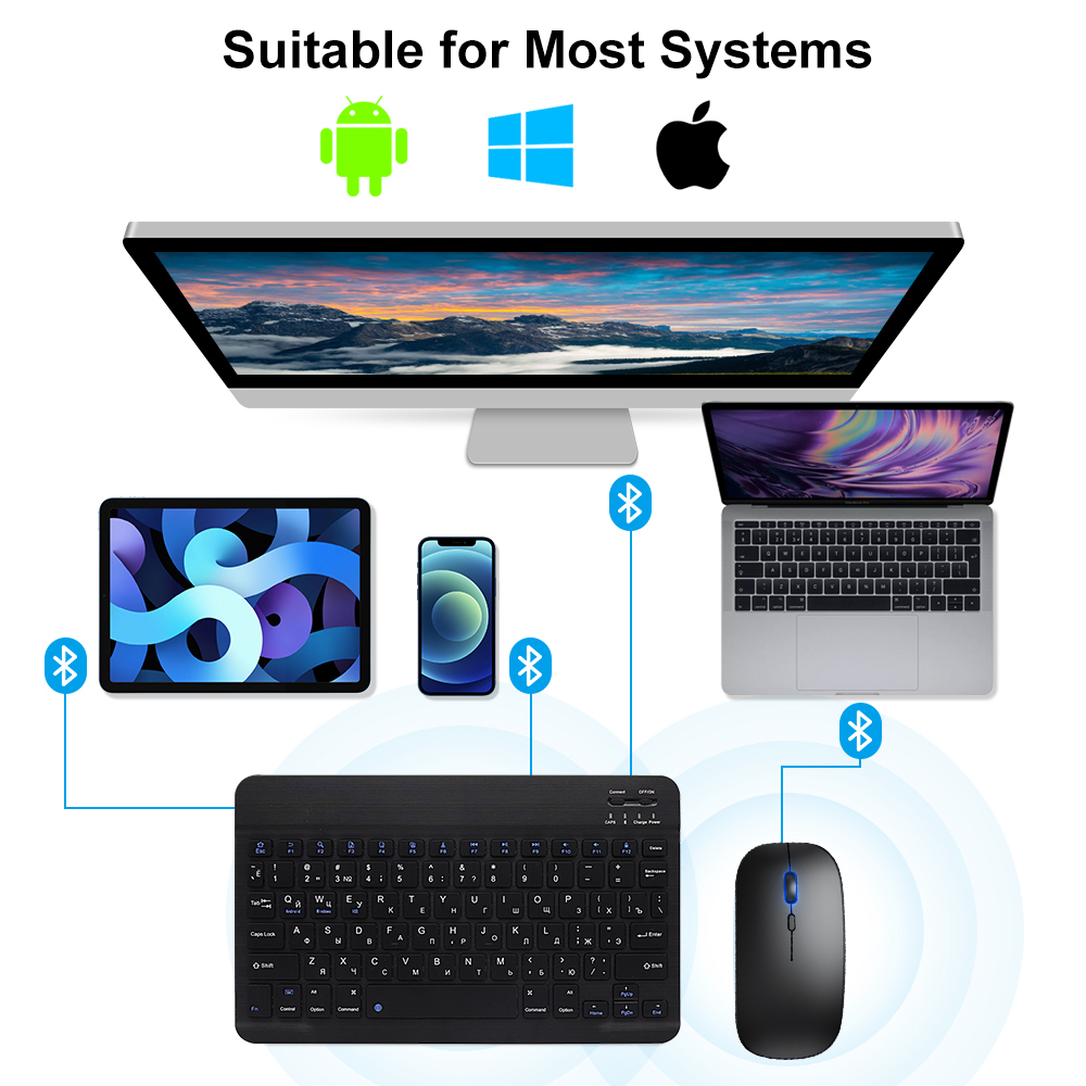 Bluetooth キーボードとマウス iPad Xiaom - Android Tablet Gaming Accessories のレビューと価格